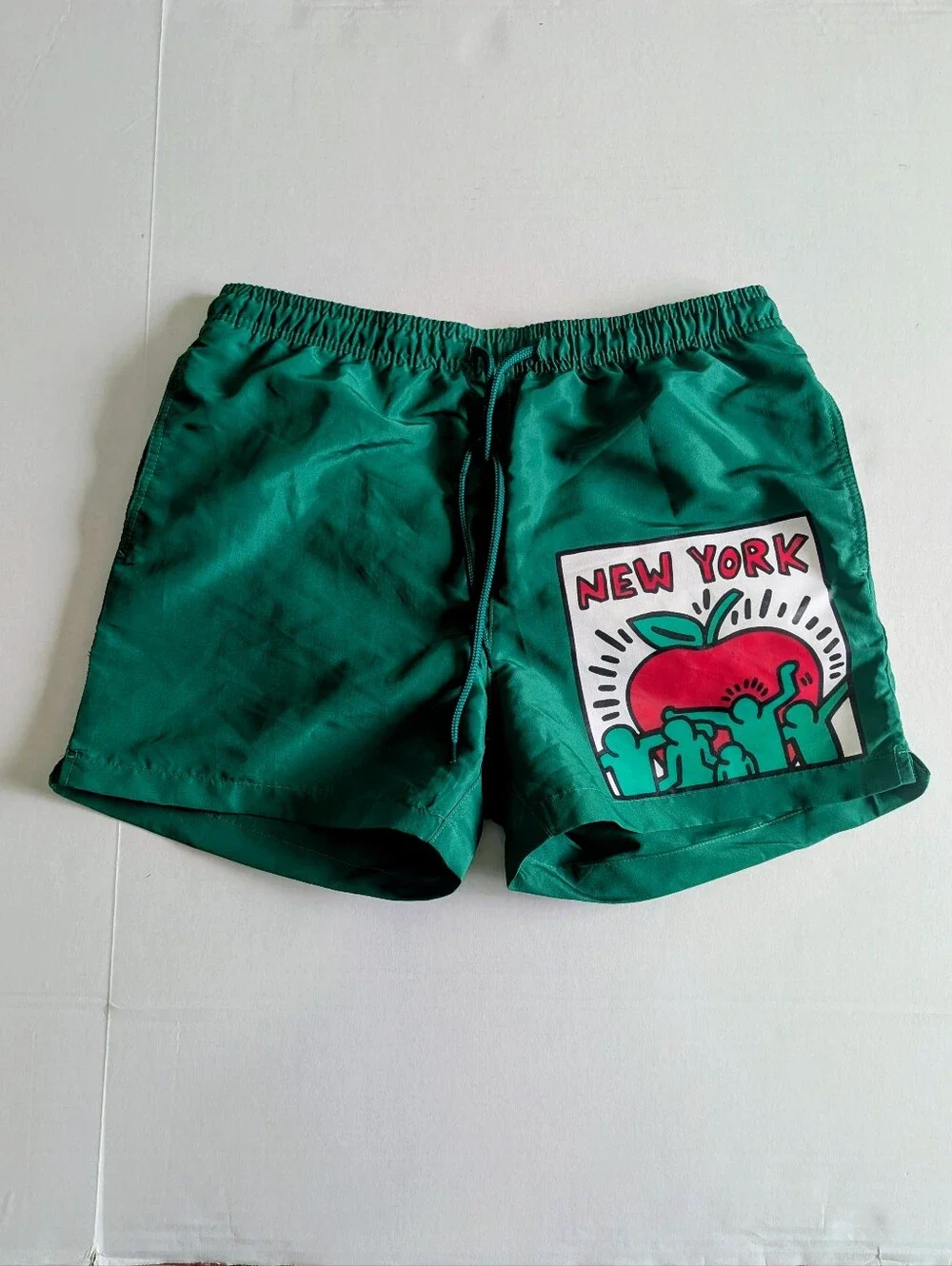 Keith Haring Mens New York Art Graphic Swim Shorts W/Lining  (M)